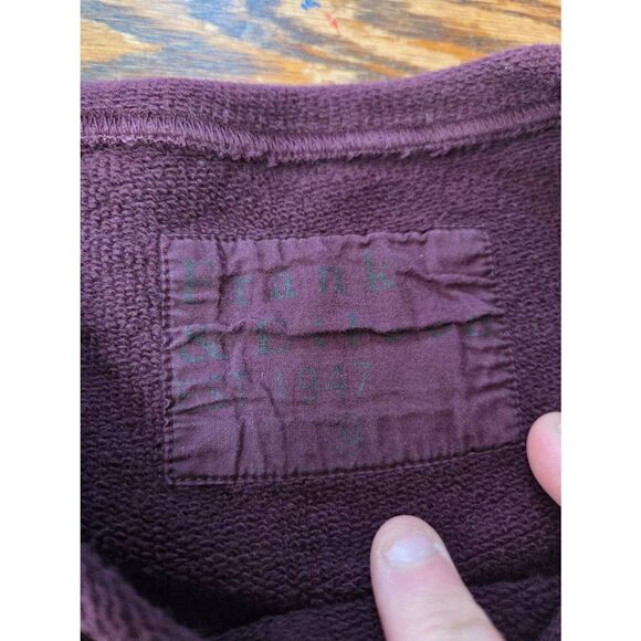 FRANK & EILEEN The Boyfriend Crew Neck Sweatshirt In Burgundy Sz Medium - Picture 3 of 5